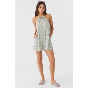 O’Neill Lara Zebra Texture Halter Romper NWT • Women’s Small